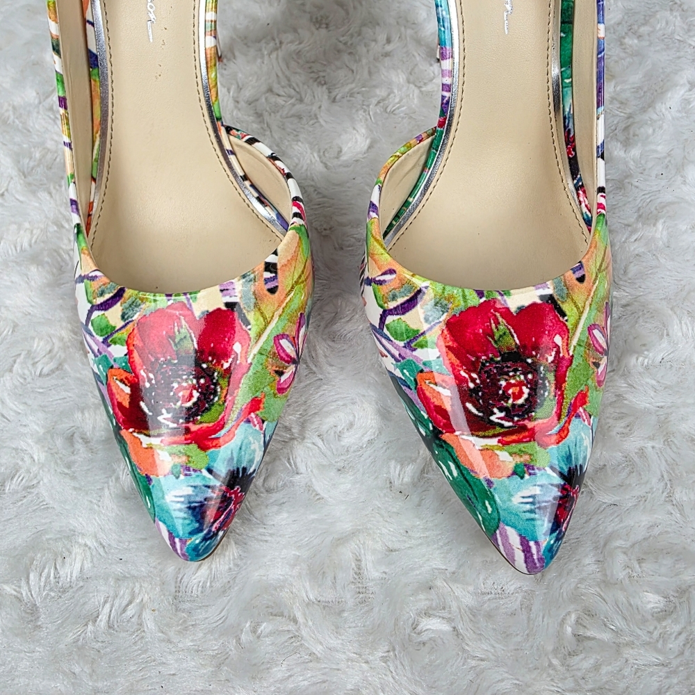 Jessica Simpson Floral d'Orsay Pump Heels Size 8.5 - Picture 5 of 10